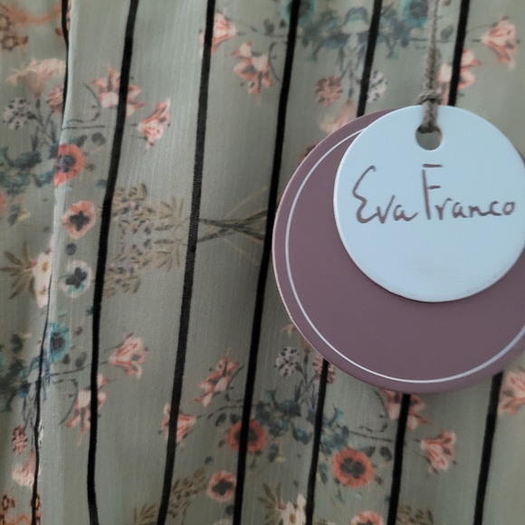 NWT Eva Franco burnout ruffled tiered lined midi - Picture 2 of 8